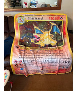 Charizard Pokémon Card Sherpa Fleece Room Décor Custom Anime Winter Blanket - £47.12 GBP+