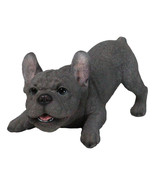 Realistic Adorable Grey French Bulldog Puppy Dog Crouching Frenchie Figu... - €32,59 EUR