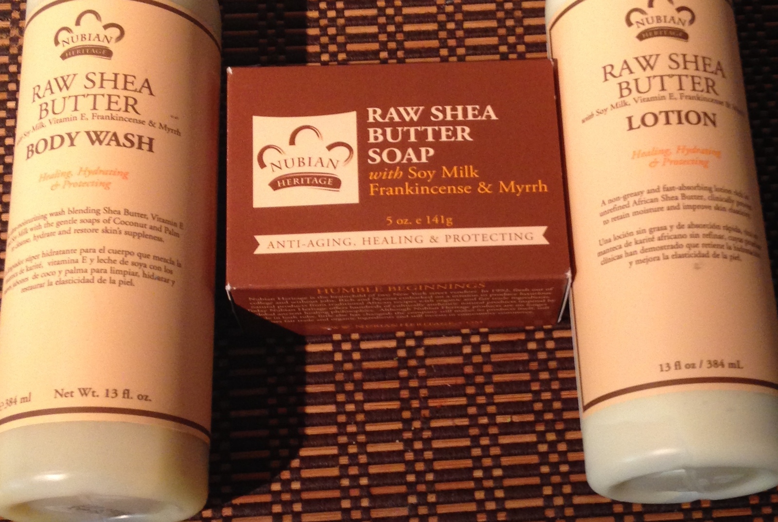 Nubian Heritage Raw Shea Butter with Soy Frankincense and Myrrh Set  - $25.00