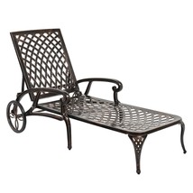 193*64.5*93cm Backrest Adjustable Courtyard Cast Aluminum Lying Bed Bronze - $472.38