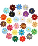 Flower Iron On Patches 28pcs Mixed Color Embroidered Daisy Sunflower DIY - $4.67 CAD