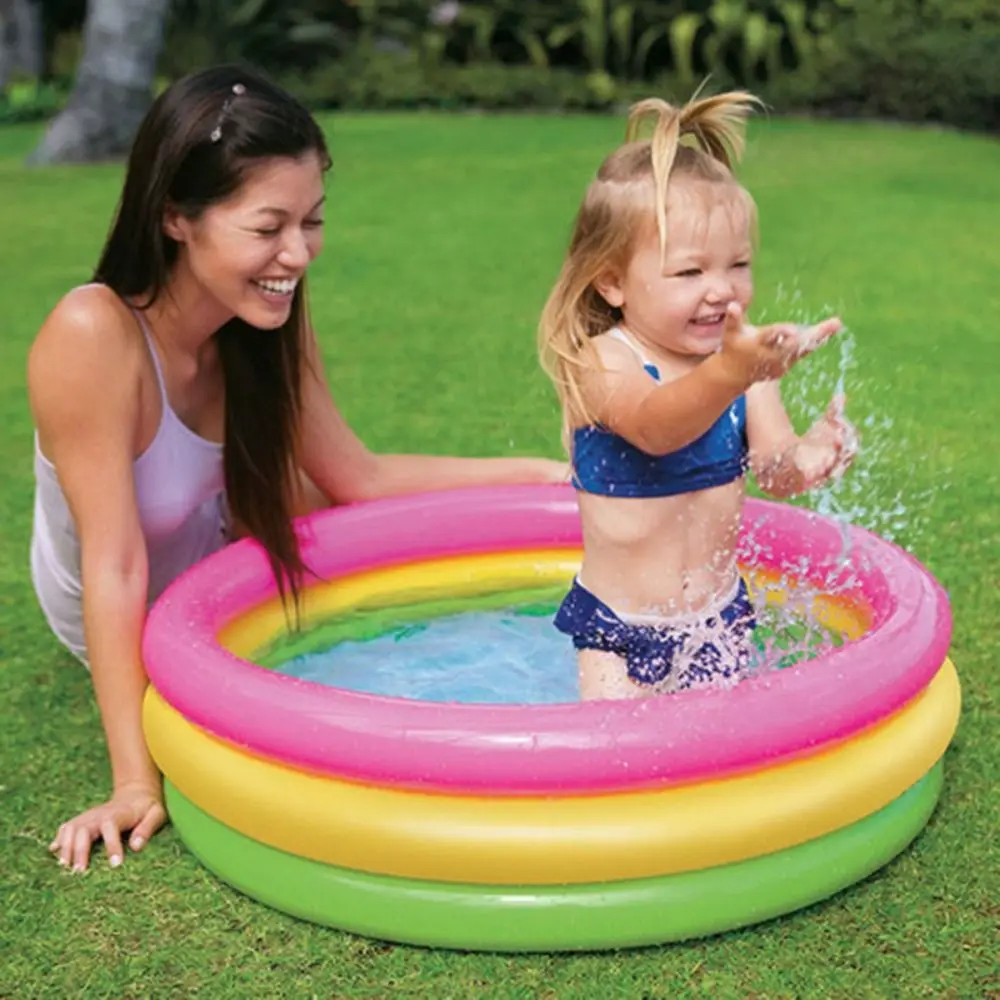 PVC Inflatable Swimming Pool Rainbow Round Play Sensory Place Mat Float - £17.22 GBP+