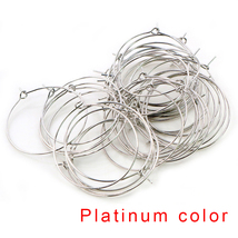20-40mm Platinum  Earring hoops, ear wire loops, DIY beaded earring acce... - $28.51 MXN+