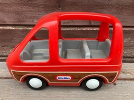 Vtg Little Tikes Company Dollhouse Family Van Minivan Car Red - £23.15 GBP