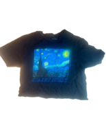 Vincent Van Gogh Starry Night T-Shirt: Cropped Top, Size Medium, Philcos - $9.89