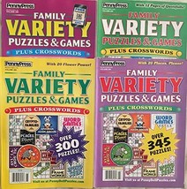 Lot of (4) Penny Press Family Variety Puzzles &amp; Games Plus Crosswords Puzzle Boo - £20.58 GBP