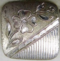 Wells Engraved Flower Vertical Lines Sterling Silver 925 Vtg Patina Cufflinks - £69.30 GBP