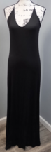 LOFT Long Maxi Dress Womens Small Black Solid Rayon Spaghetti Strap Deep... - £21.31 GBP