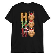 HO HO HO Santa Maine Coon Christmas T-Shirt | Cat Lover Shirt Black - £14.53 GBP+
