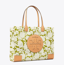 Tory Burch Nylon Ella Printed TOTE ~NWT~ Green Bold Flower - $218.30