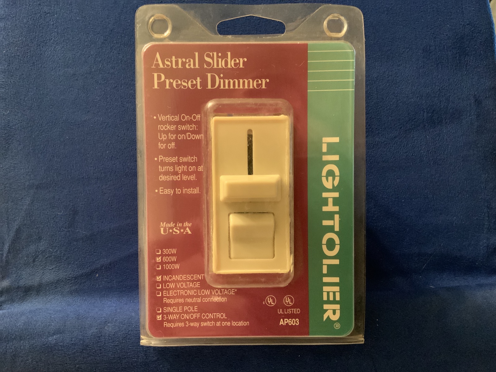 Lightolier Controls AP603, ASTRAL SLIDER PRESET DIMMER, UPC: 78612120018... - $19.59