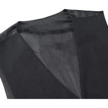 Men's Renoir Suit Vest V-neck Adjustable Strap 5Button 2Pockets 201-1 Black image 3