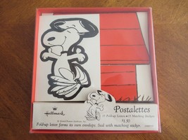 Snoopy Doghouse Postalettes Happy Dance Peanuts Hallmark Red 14 Seals 14... - $35.00