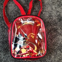 Vintage Power Rangers Mini Backpack Clear Vinyl Toy Carrying Case - $10.50