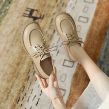 Women Genuine Leather Oxfords Shoes Hand-made Dress Classic Fashion Lace-up Bloc - £47.26 GBP