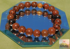 Natural Mahogany Obsidian Stretch Bracelet Volcanic Glass Men&#39;s 10mm for Gift - £16.07 GBP+
