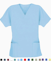Women&#39;s Scrub Tops - Light Royal Blue - Size Medium - New Scrubs - $6.99