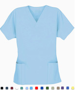Women&#39;s Scrub Tops - Light Royal Blue - Size Medium - New Scrubs - £5.56 GBP