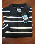 MEN&#39;S GUYS NIKE DRIFIT GOLF POLO  SHIRT BLACK/WHITE  STRIPES NEW $80 100 - £35.14 GBP