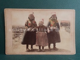 1800s Antique Holland Tinted Photo Island Marken Children Costume Netherlands - £54.73 GBP