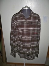 Men&#39;s Guys Zoo York L/S Plaid Brown Plaid Flannel Shirt New $50 - £28.89 GBP