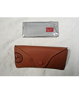 Ray-Ban brown soft eyeglass case with cloth   Logo   Snap Closure - £10.90 GBP