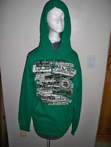 Men's Guys Quiksilver Graphic Green Pullover Hoodie Fleece Logo New $50 - $32.99