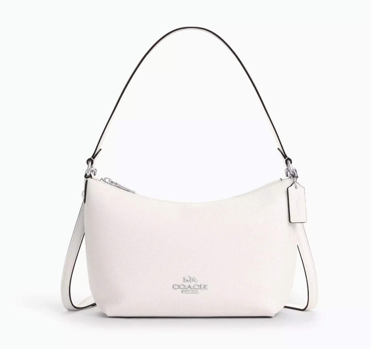 New Coach CW390 Zip Top Shoulder Bag Leather Chalk - £104.87 GBP