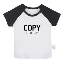 Copy From Dad ctrl+V Funny T shirt Newborn Baby T-shirt Infant Graphic Tees Tops - £8.28 GBP+