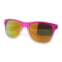 Classic 80&#39;s Horn Rim Sunglasses Color Fade Frames Mirror Lens - £8.65 GBP