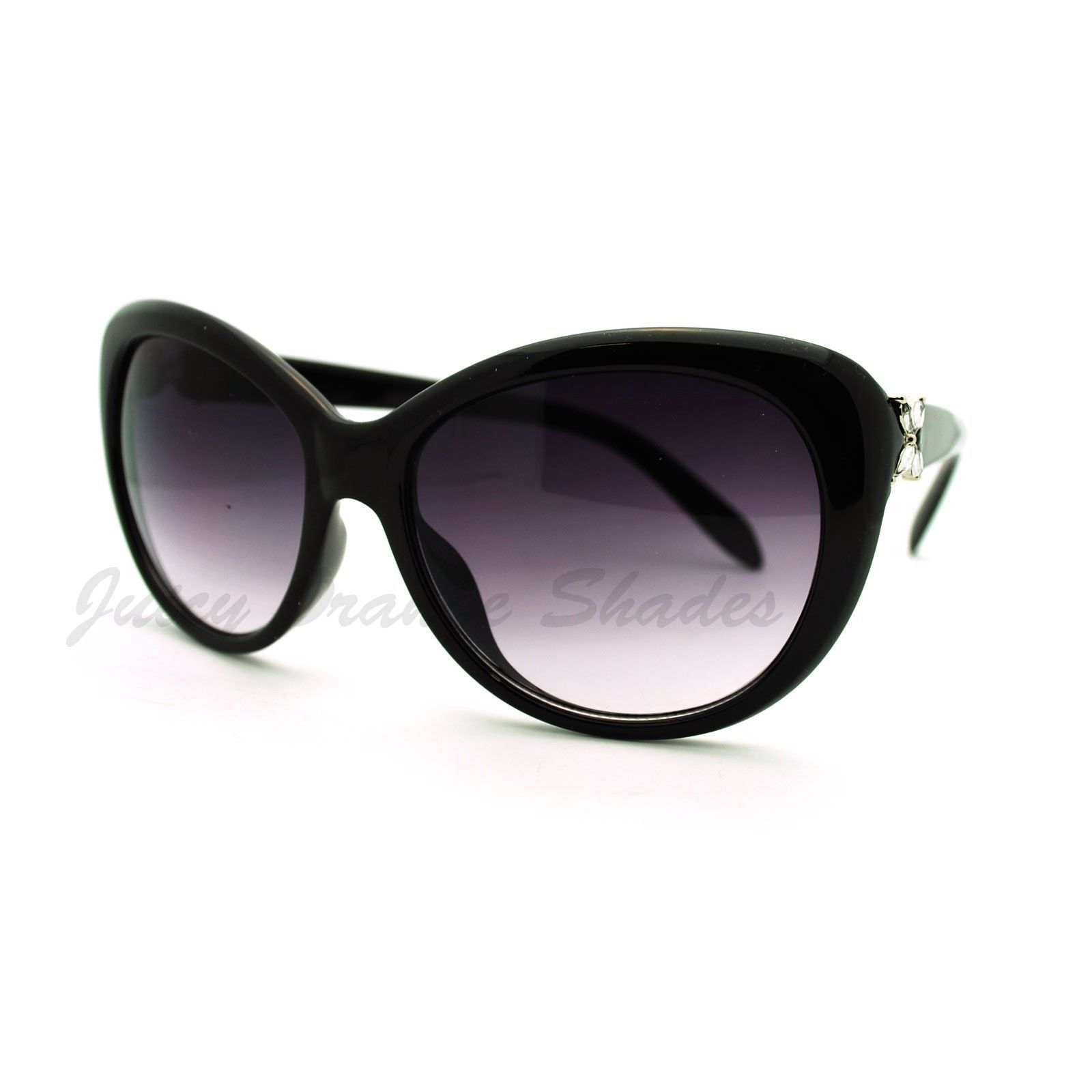 Womens Round Cateye Butterfly Frame Sunglasses Flower Rhinestones UV400 - $7.90