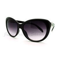 Womens Round Cateye Butterfly Frame Sunglasses Flower Rhinestones UV400 - £6.42 GBP