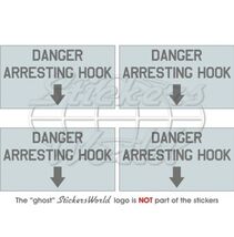 DANGER ARRESTING HOOK USAF US Marine Aéronef LowVis 50mm Vinyle Autocoll... - $7.42
