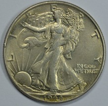 1944 P Walking Liberty silver half dollar AU details - $27.50
