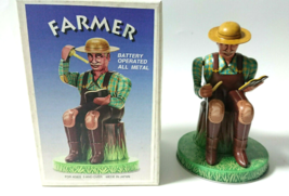 Electric Tin Toy Farmer Alps Trading Antique Collection 1980 Japan Vintage - £328.95 GBP
