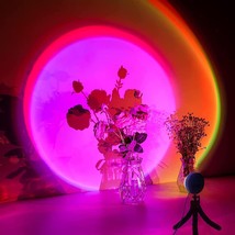 16 Colors Sunset Lamp Projector 360 Degree Rotation Color Changing Rainbow Proje - £22.80 GBP