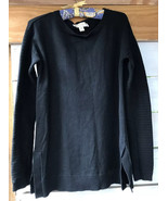 Michael Kors Women’s XS Black Sweater L/S Ribbed Sleeves Base Side Slits - £15.39 GBP