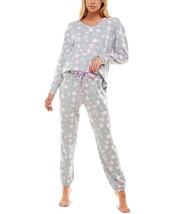 Roudelain Womens Sleepwear Printed Brushed Butter Pajama Set,Star Bright... - £34.28 GBP
