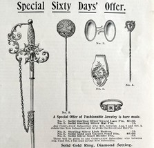 Sterling Silver Jewelry Pin Ring 1894 Advertisement Victorian Accessory ... - $378.38 MXN