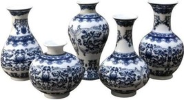 Vases Vase Curly Vine Bud Colors May Vary Blue White Variable Set 5 Polished - £125.62 GBP