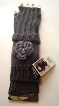 Women&#39;s Fashion Fingerless Stretch Knit Gloves One Size Gray NWT - £9.37 GBP