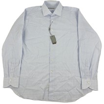 Canali Mens Tonal Check Regular Fit Dress Shirt Blue-US 16.5 EU 42 GD031... - $149.99