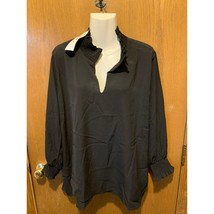 PXL CALESSA BLACK BLOUSE LONG SLEEVED NWT NEW petite - £18.98 GBP