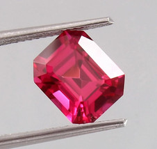 Emerald Shape Red Ruby Gemstone Cut Loose Radiant Ruby Stone For Fashion Ruby - £47.47 GBP