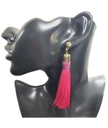Fashion Jewelry Womens Gold Pink Long Tassel Bohemian Post Earrings Boho... - £15.72 GBP