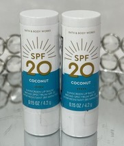 2x Bath & Body Works Sunscreen Lip Balm SPF 20 COCONUT Water Resistant .15 oz - $32.18