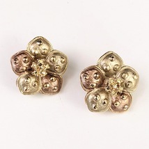 Vintage Rose Gold and Gold Flower Clip-On Earrings, 1 in. - $39.90