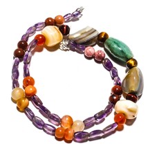 Carnelian Natural Gemstone Beads Jewelry Necklace 18&quot; 184 Ct. KB-1101 - £8.55 GBP