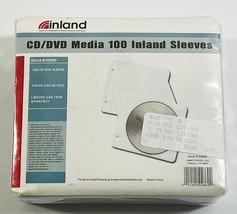 Inland Disc CD/DVD Media EZ Sleeves White Lot Of 100 Holds 200 3-Ring Compatible - £7.70 GBP