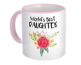 World&#39;s Best Daughter : Gift Mug Family Cute Flower Christmas Birthday - £12.68 GBP